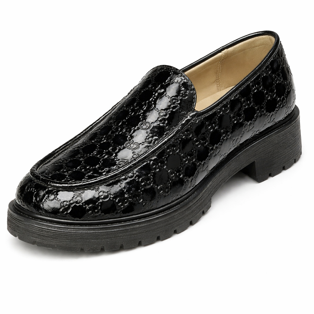 Imperial Noir Embossed Patent Loafer